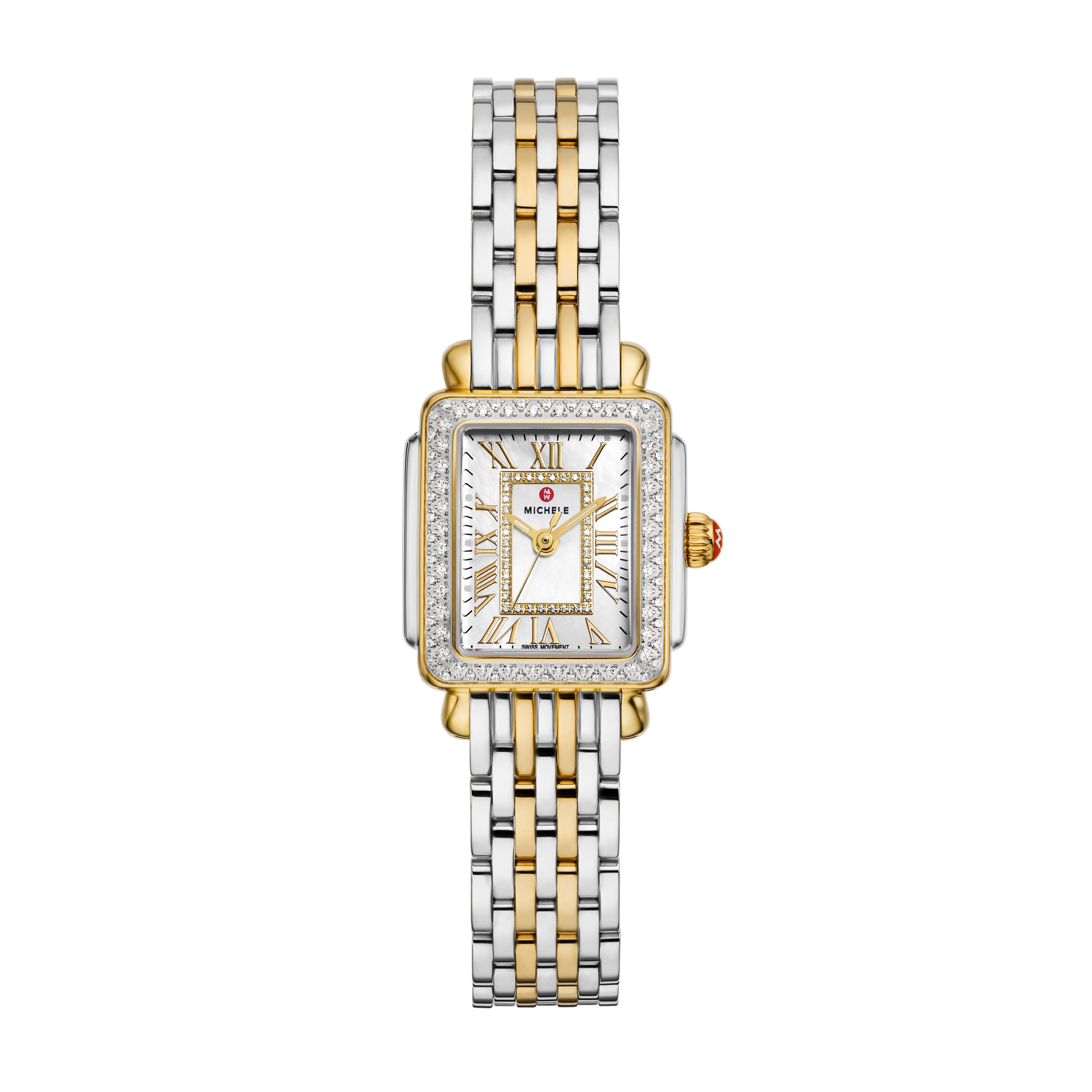 Michele Deco Madison Mini Diamond Two-Tone 18K Gold-Plated Watch