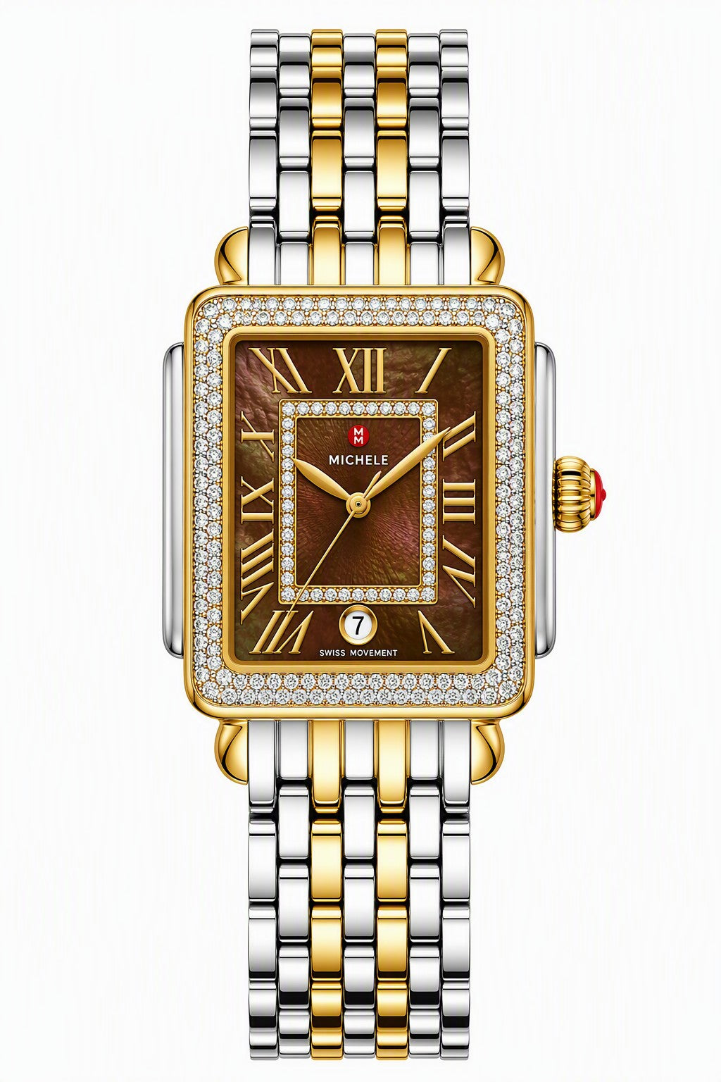 Michele31mm Steel/18kYellow Gold Plated Deco Madison Watch