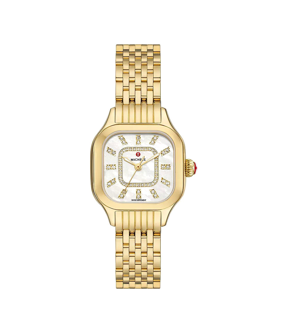 Michele Meggie 18K Gold-Plated Diamond Dial Watch