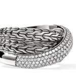 John Hardy Sterling Silver Essential Pavé Diamond Crossover Ring