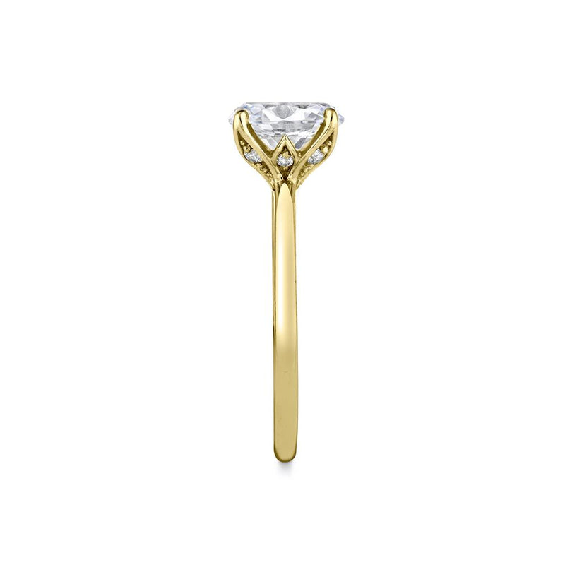 Sylvie 14k Yellow Gold High Polish Solitaire Engagement Ring Setting with Tulip Head