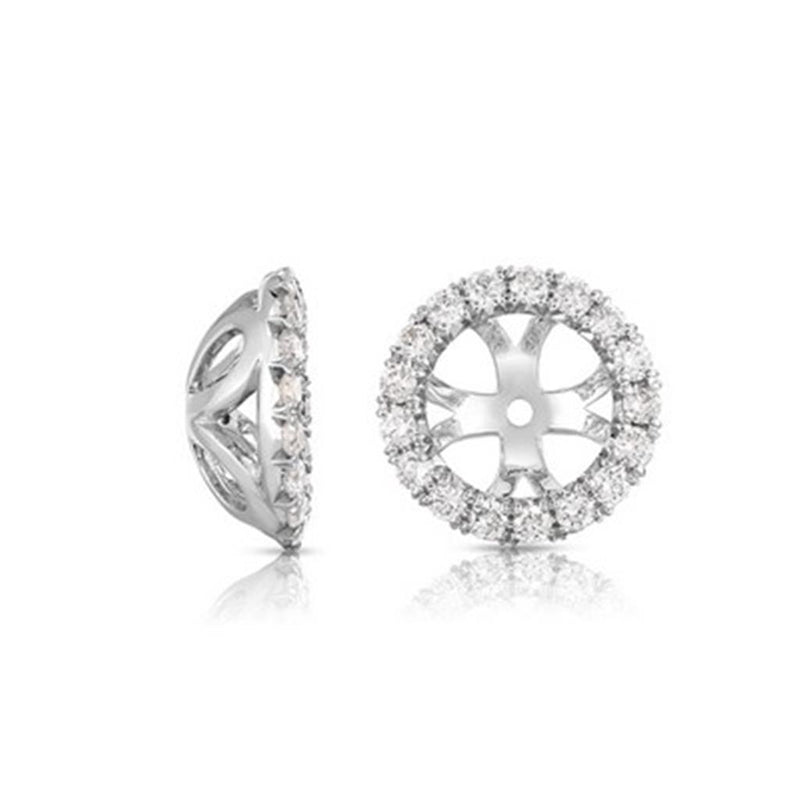 Davis Classics 14k White Gold Diamond Halo Earring Jackets