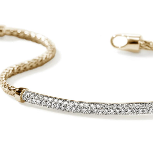John Hardy 14k Yellow Gold Essential Pavé Diamond Bracelet