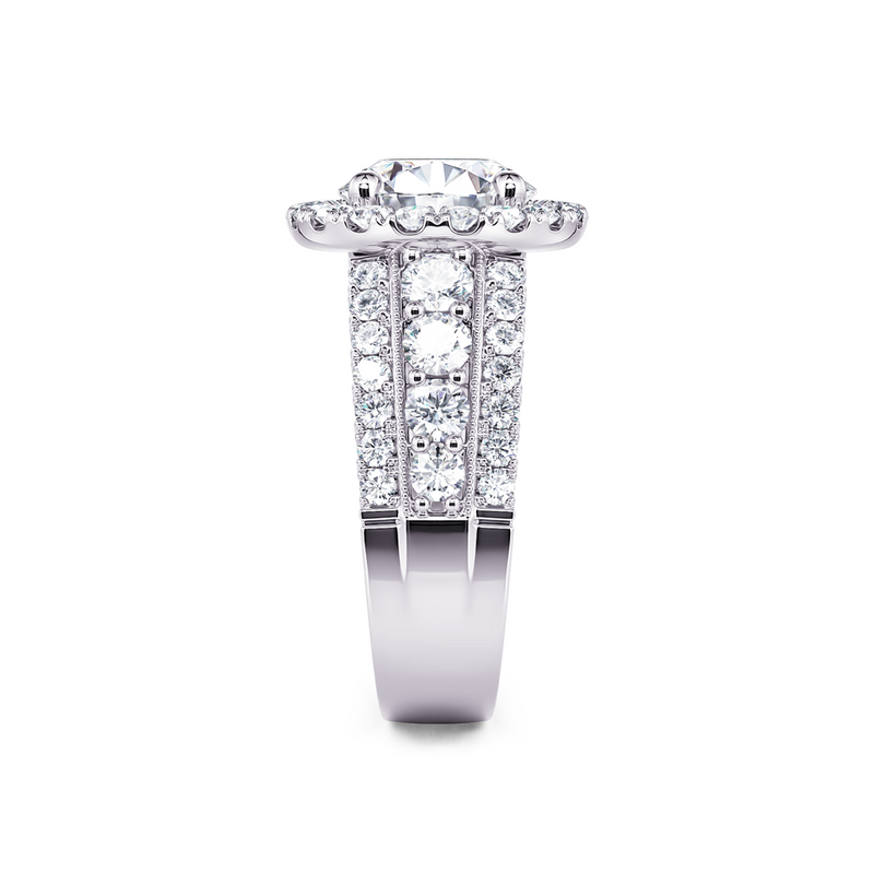 Davis Classics 14k White Gold Shadow Halo Design Semi-Mount