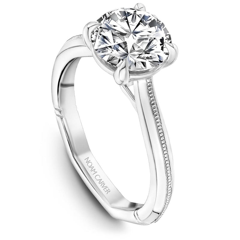 Noam Carver Platinum Atelier Collection Cathedral Solitaire Engagement Ring Setting