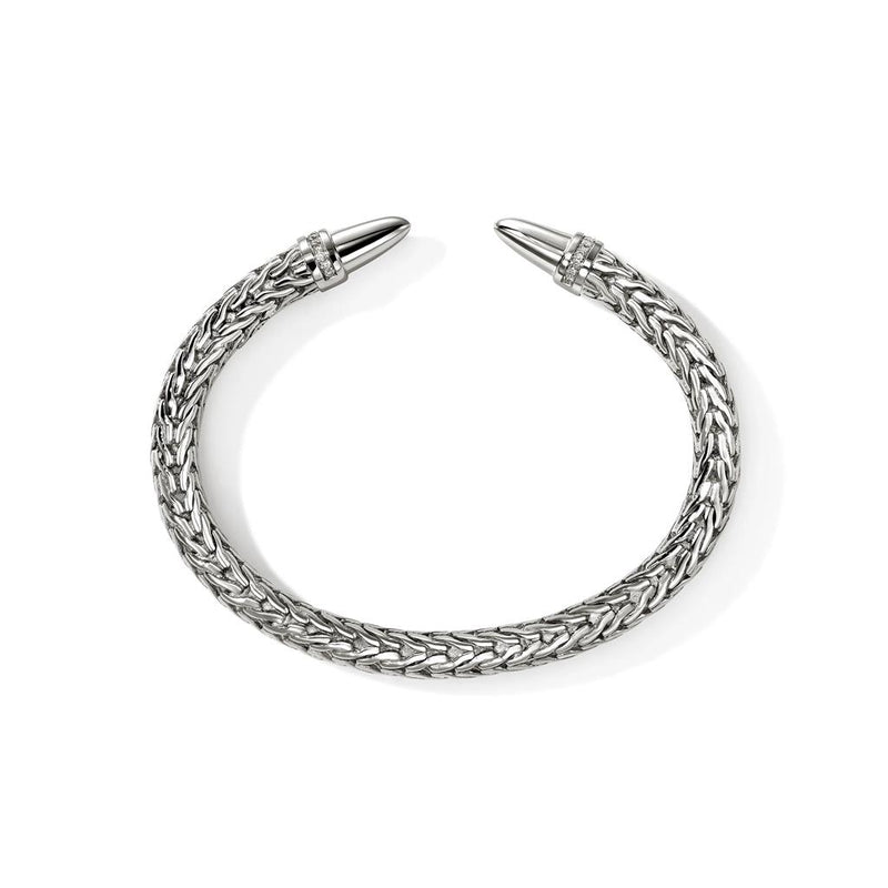 John Hardy Sterling Silver Spear 50 Flex Diamond Cuff Bracelet