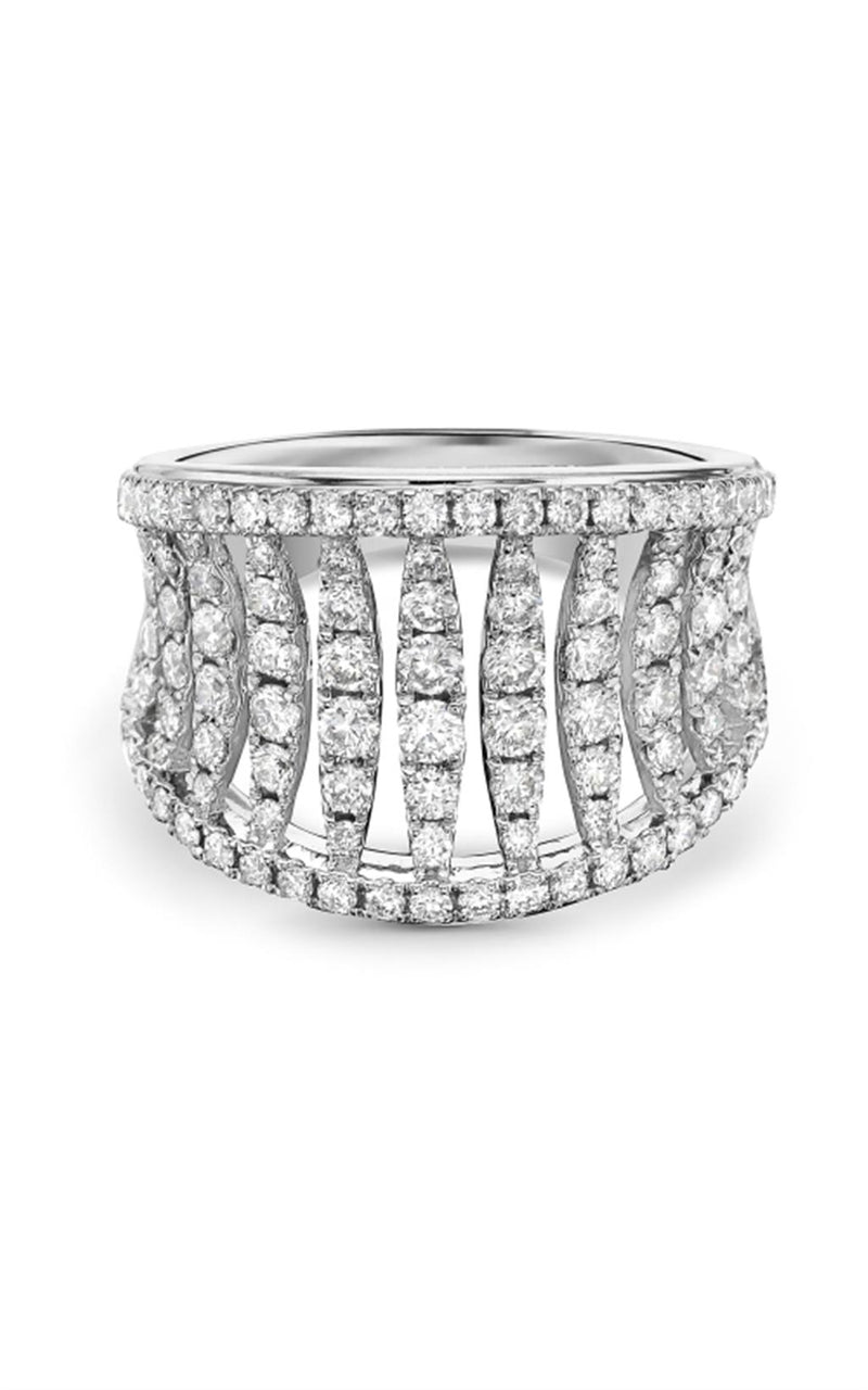 Charles Krypell 18k White Gold Birdcage Collection Diamond Fashion Ring