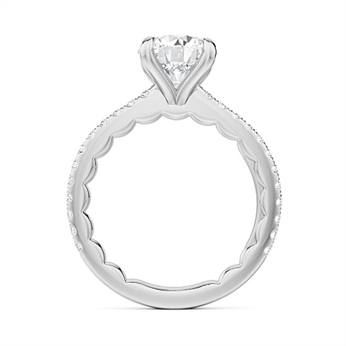 Noam Carver Sidestone Diamond Engagement Ring Setting in 14k White Gold