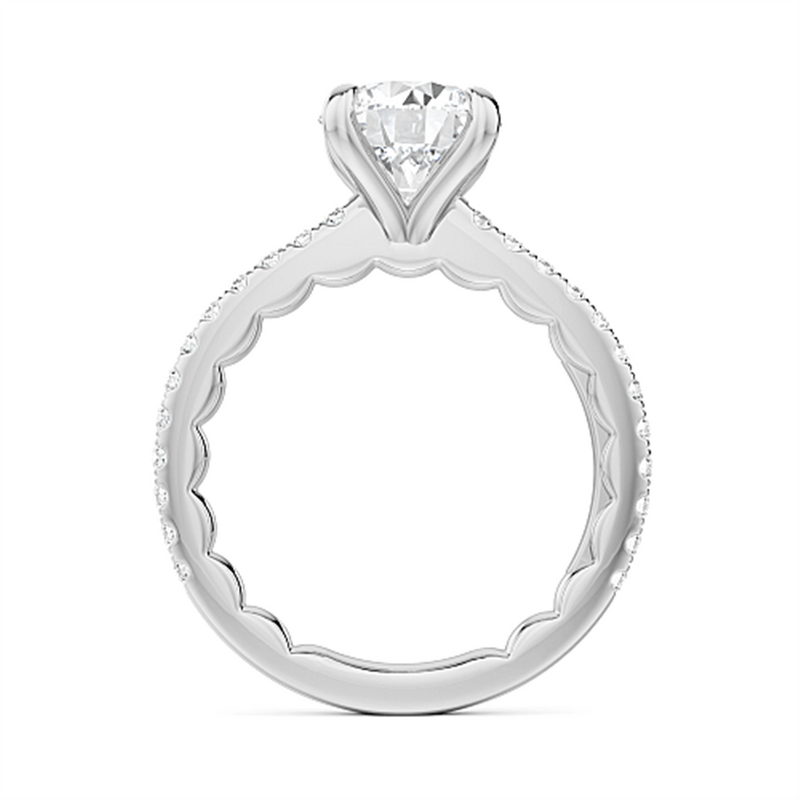 Noam Carver Sidestone Diamond Engagement Ring Setting in 14k White Gold