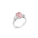 Yael 18k White Gold Pink Tourmaline and Diamond Three-Stone Fashion Ring
