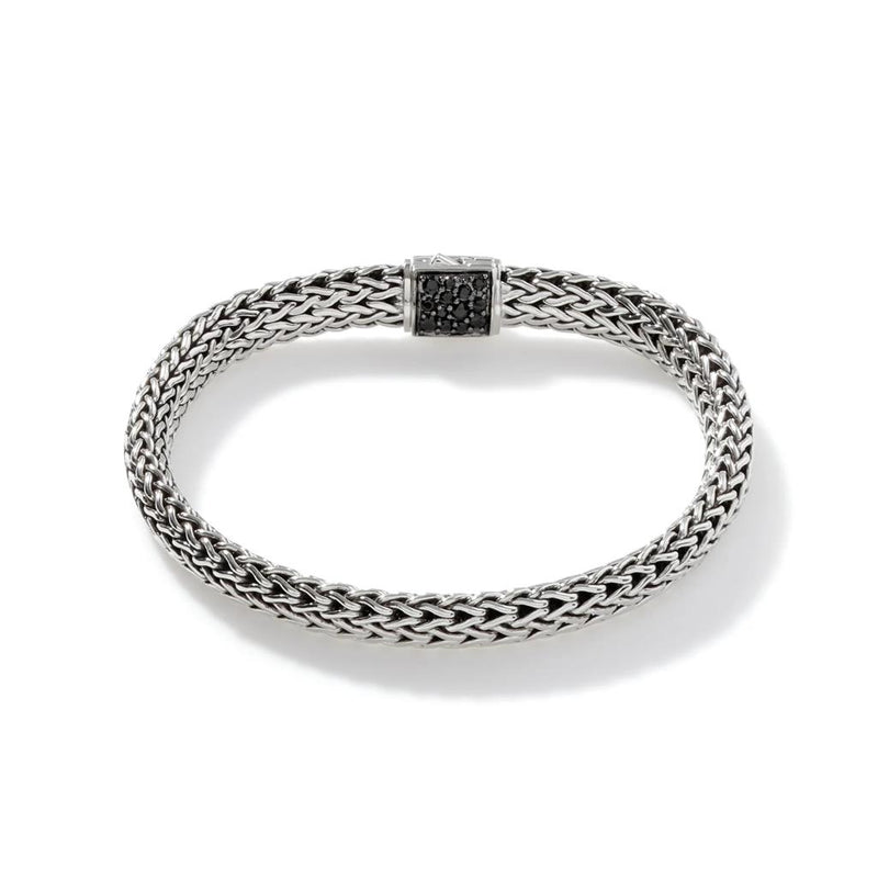 John Hardy Sterling Silver Amethyst and Black Sapphire Reversible Icon Bracelet