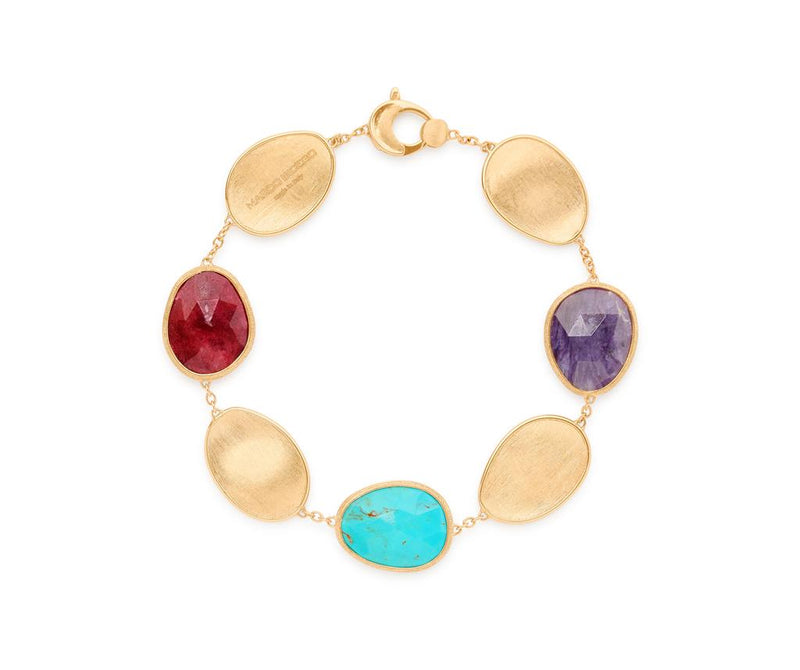 Marco Bicego 18k Yellow Gold Lunaria Color Multi-Gemstone Station Bracelet