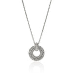 John Hardy Sterling Silver Icon Diamond Circle Pendant Necklace