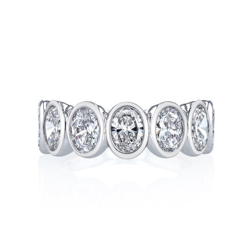 Davis Classics Women’s 14k White Gold Oval-Cut Diamond Band