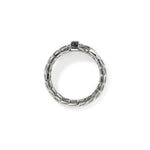 John Hardy Sterling Silver Spear Black Sapphire Ring