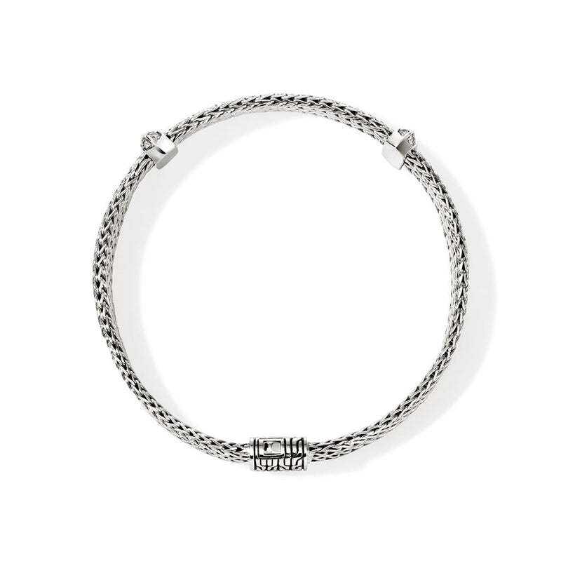 John Hardy Sterling Silver Icon Flat Chain Diamond Bracelet