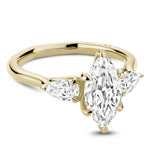 Noam Carver 14k Yellow Gold Atelier Collection Cathedral Three-Stone Engagement Ring Setting