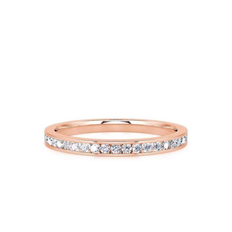 Davis Classics Women's 14k Rose Gold Diamond Band