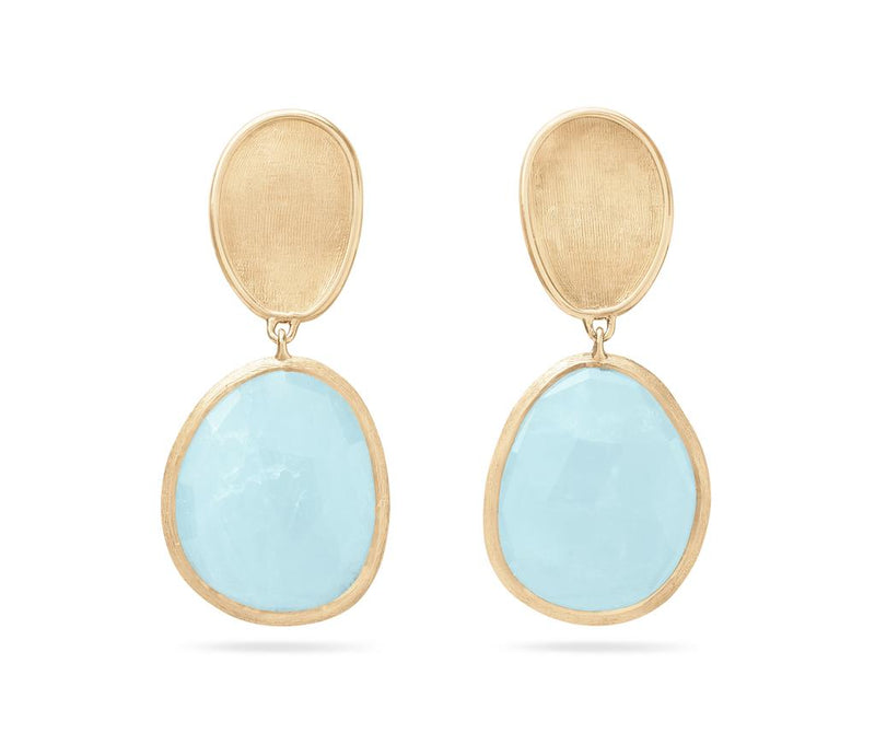 Marco Bicego 18k Yellow Gold Lunaria Color Aquamarine Dangle Earrings