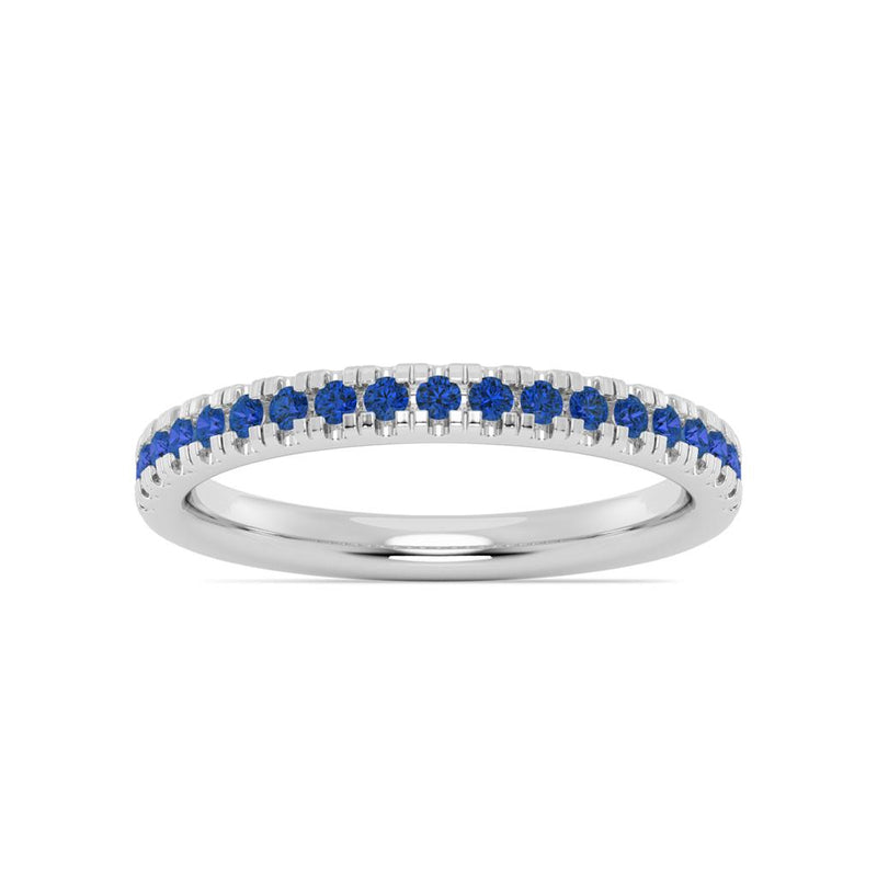 Davis Classics 14k White Gold Stackable Blue Sapphire Birthstone Fashion Band