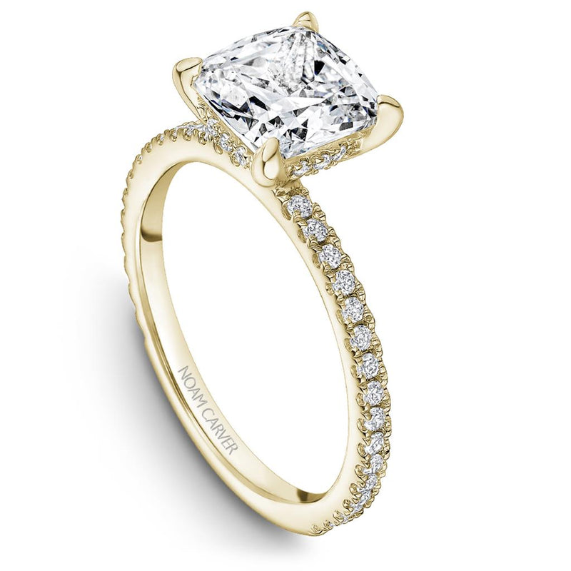 Noam Carver 14k Yellow Gold Semi Mount with Diamond Accents