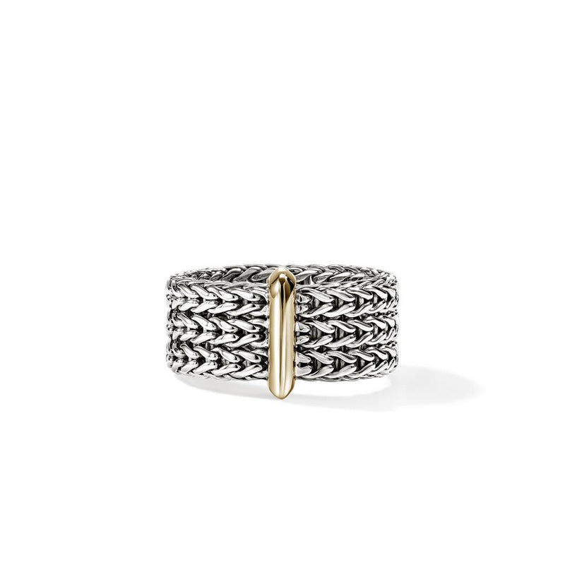 John Hardy Sterling Silver and 14k Yellow Gold Icon Triple Row Chain Fashion Band