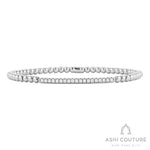 Davis Classics 18k White Gold Couture Diamond Bar Bead Stretch Bangle Bracelet