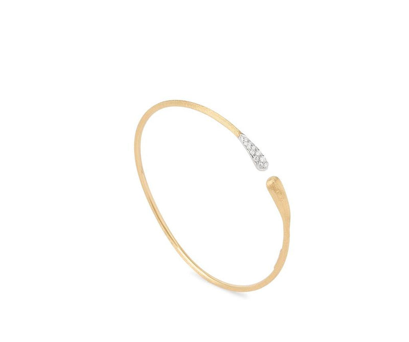 Marco Bicego 18k Yellow and White Gold Lucia Diamond Bypass Cuff Bracelet