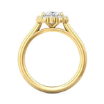 Martin Flyer Halo Diamond Engagement Ring Setting in 14k Yellow Gold