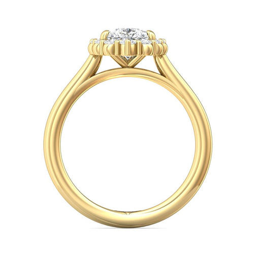 Martin Flyer Halo Diamond Engagement Ring Setting in 14k Yellow Gold