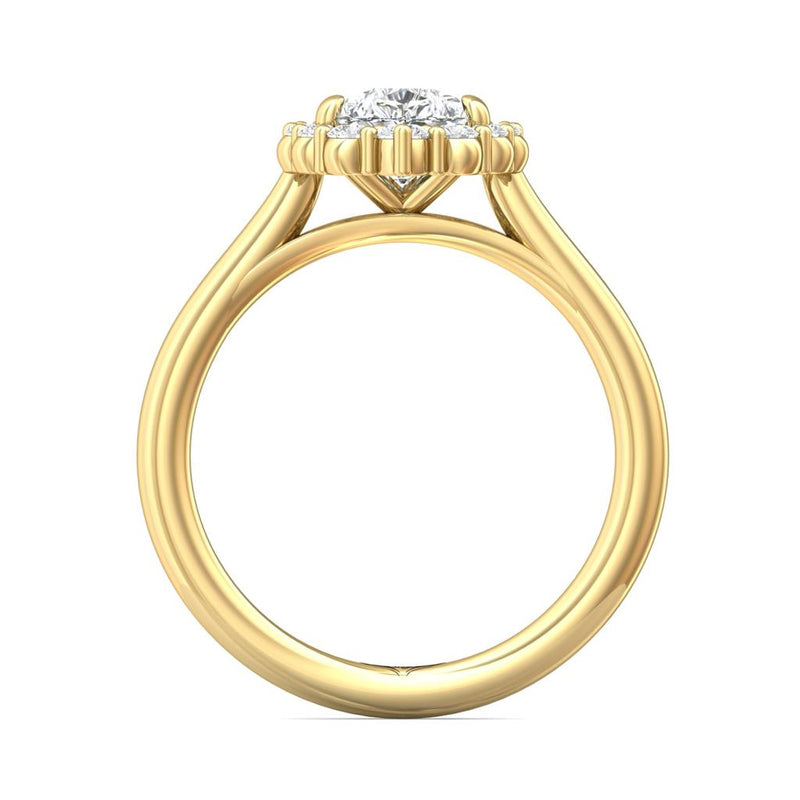 Martin Flyer Halo Diamond Engagement Ring Setting in 14k Yellow Gold