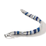 John Hardy Lapis Lazuli, Blue Lace Agate, and Sterling Silver Colorblock Bracelet