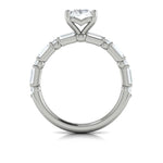 Vlora 14k White Gold Classic Collection Emerald-Cut Diamond Engagement Ring Setting