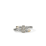 John Hardy Sterling Silver and 14k Yellow Gold Spear Diamond Ring
