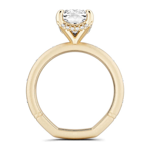 Noam Carver Hidden Halo Diamond Engagement Ring Setting in 14k Yellow Gold