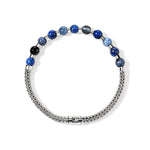 John Hardy Sterling Silver Kyanite, Lapis Lazuli, Black Onyx, Blue Tiger Eye, and Sodalite Beaded Bracelet