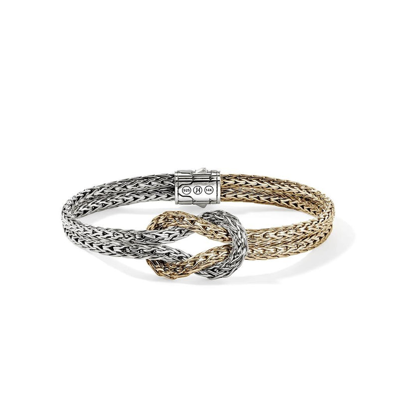 John Hardy 14k Yellow Gold and Sterling Silver Love Knot Bracelet