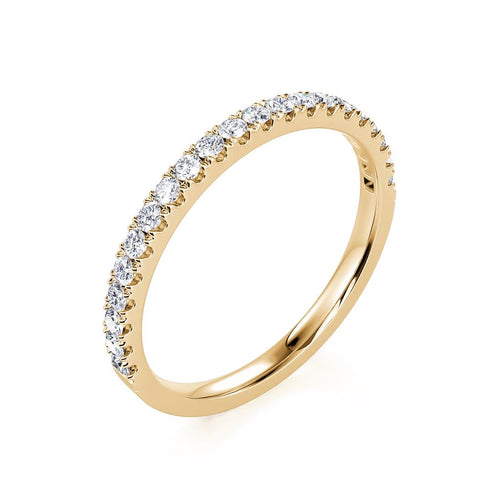 Davis Classics Women's 14k Yellow Gold Diamond Band with U-Prong Setting