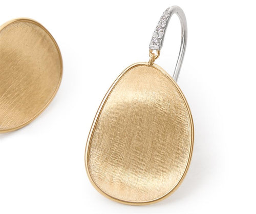 Marco Bicego 18k Yellow and White Gold Lunaria Medium Drop Diamond Earrings