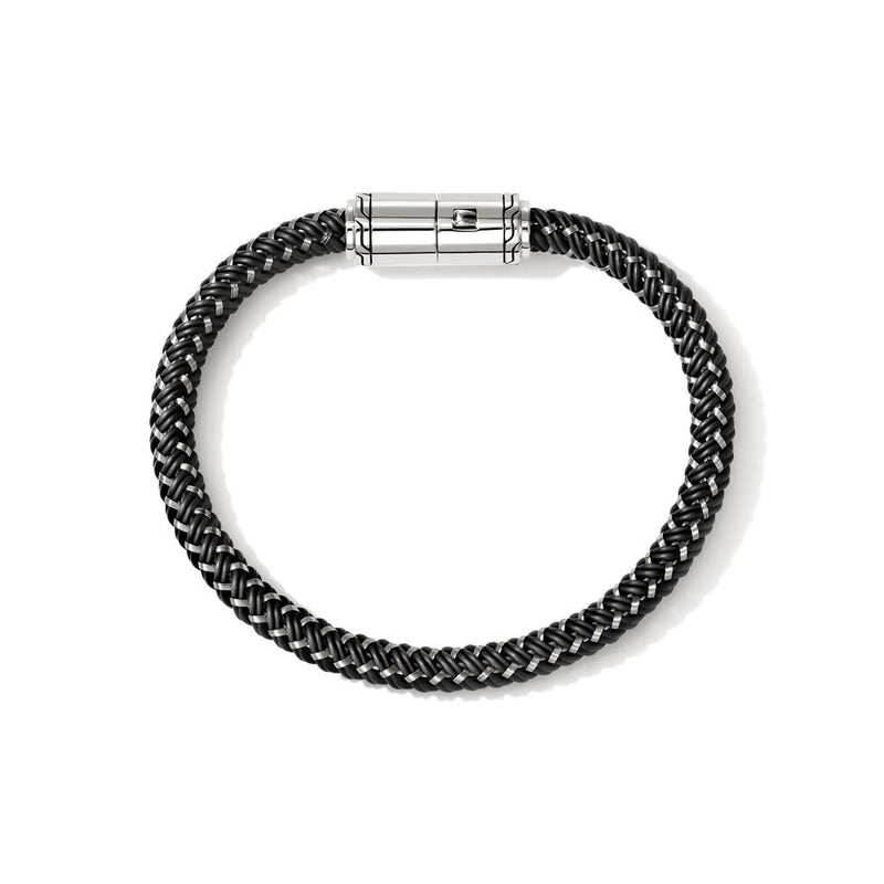John Hardy Sterling Silver and Rubber Cord Bracelet