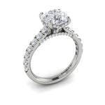 Vlora 14k White Gold Classic Collection Cathedral Round Diamond Engagement Ring Setting