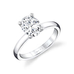 Sylvie 14k White Gold High Polish Solitaire Engagement Ring Setting
