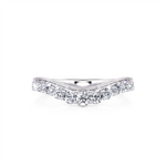 Davis Classics Women's 14k White Gold Contour Diamond Wedding Band