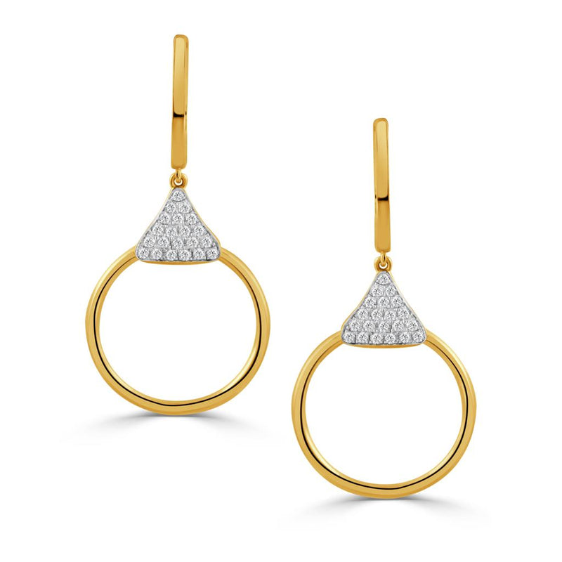 Doves 18k Yellow and White Gold Equestrian Diamond Snaffle Bit Dangle Earrings