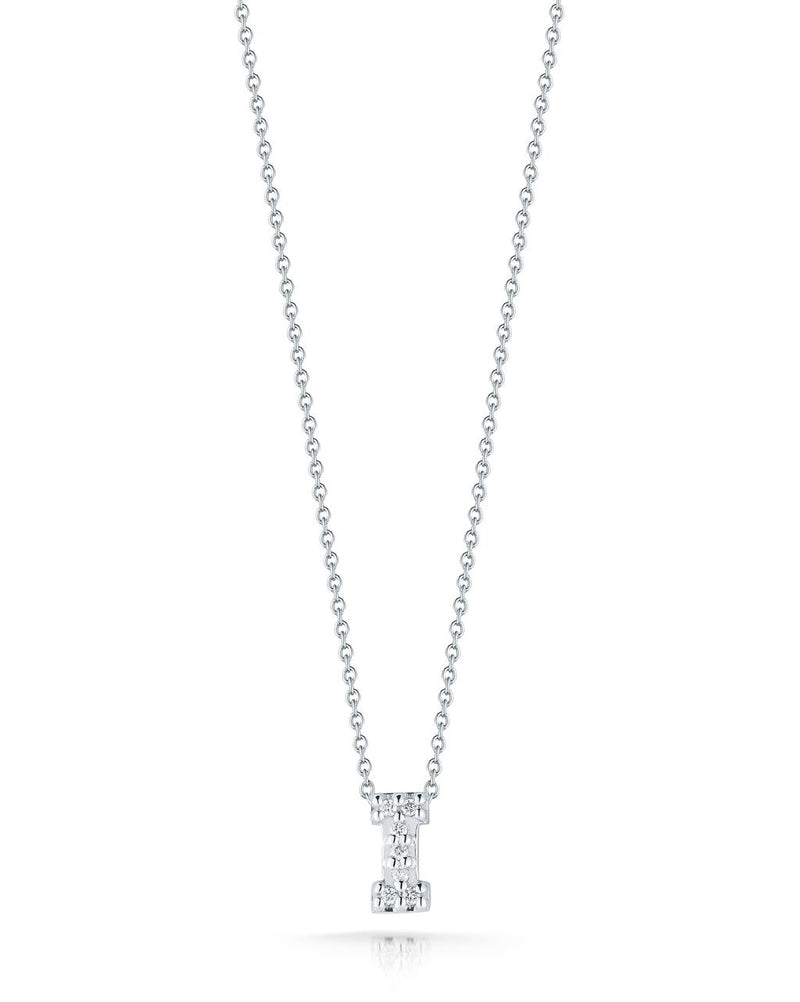 Roberto Coin 18k White Gold Tiny Treasures Collection Love Letter 'I' Initial Diamond Pendant