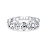Davis Classics Women's 18k White Gold Seven-Stone Oval-Cut Diamond Band