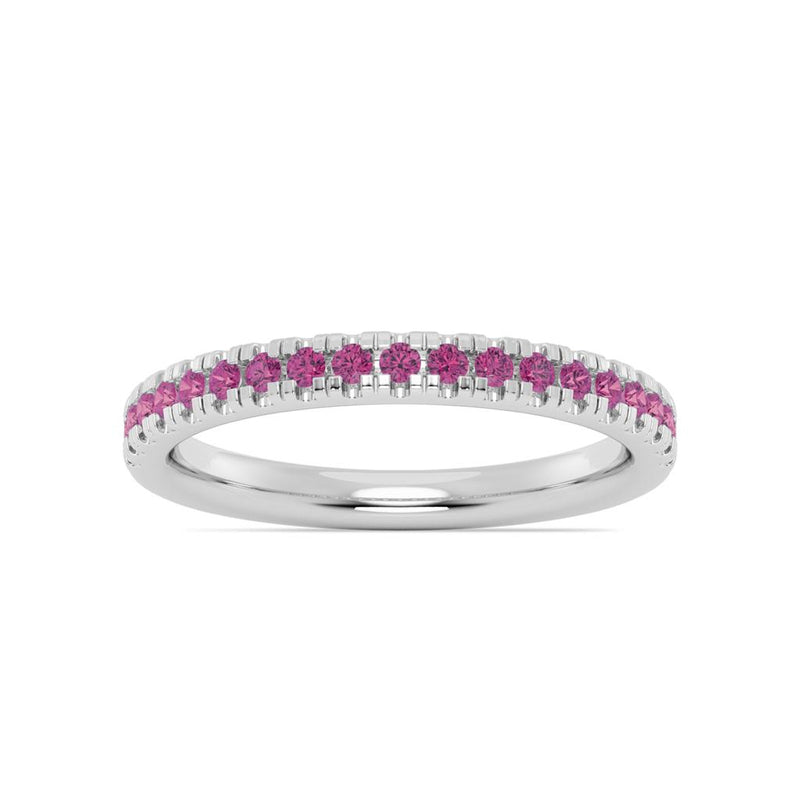 Davis Classics 14k White Gold Pink Tourmaline Stackable Fashion Band