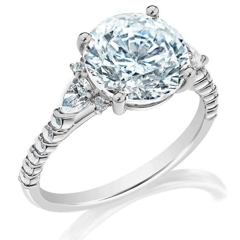 Davis Classics Three Stone Diamond Engagement Ring Setting in 14k White Gold