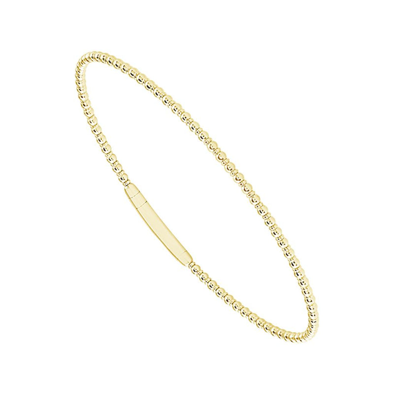 Davis Classics 14k Yellow Gold and Titanium Flexie Beaded Tracer Bangle