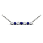 Vlora 14k White Gold Adella Collection Bar Necklace with Rubies and Diamonds